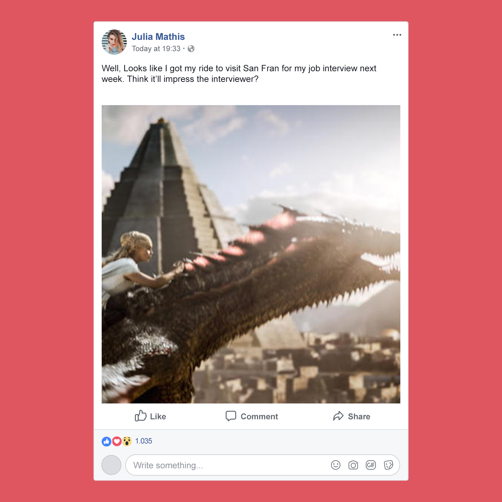  Publication Facebook de Game of Thrones - Longue distance - Médias sociaux 